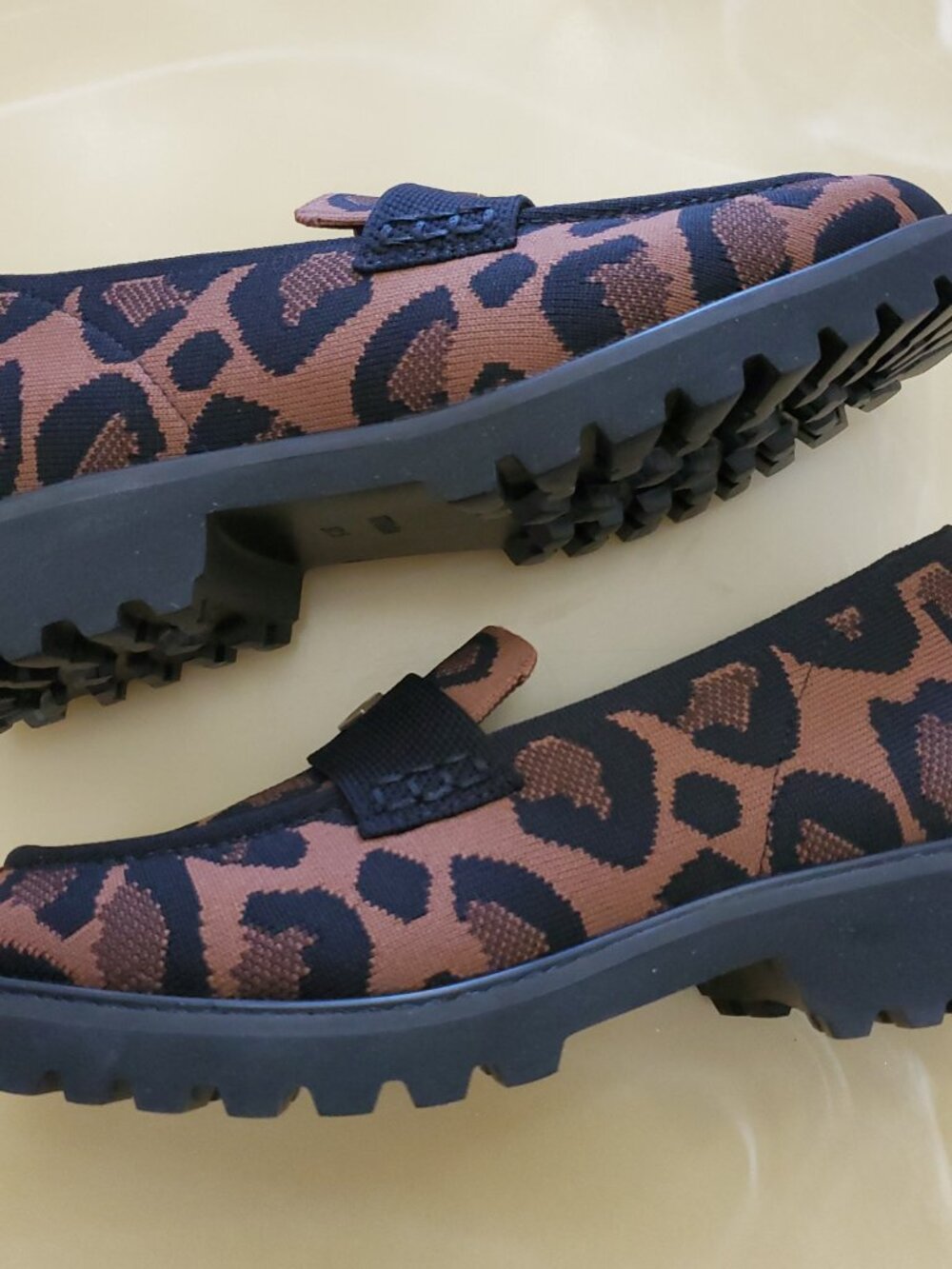 Vivaia Francesca Round-Toe Platform Chunky Heel Loafers Leopard Size 37.5 US 7 - Picture 10 of 14